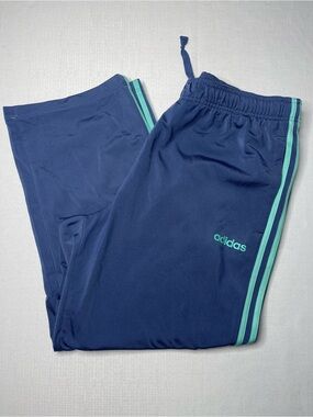 Adidas Essentials 3-Stripes Open Hem Crew Blue (X-Large)
